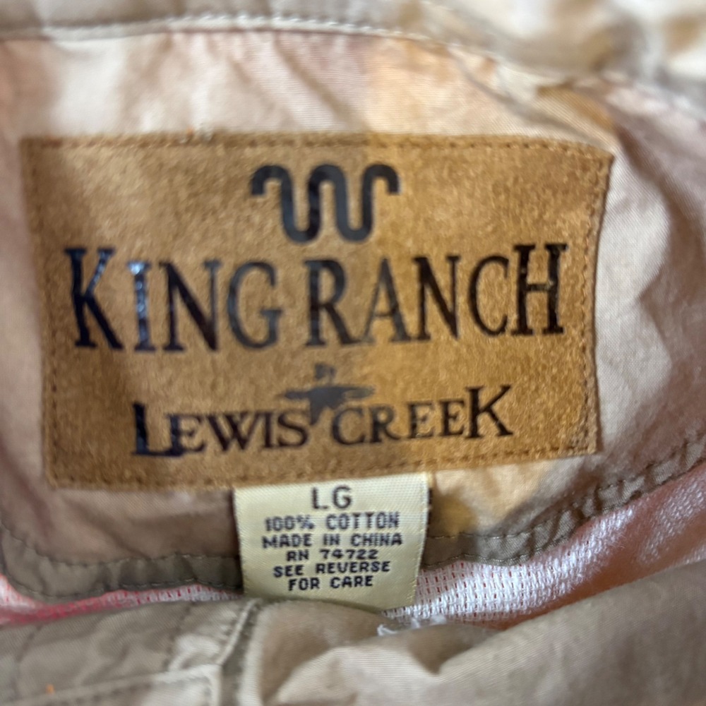 King Ranch Lewis Creek Mens Large Hunting Shirt Blaze Orange Tan Shooting Patch - Picture 5 of 6